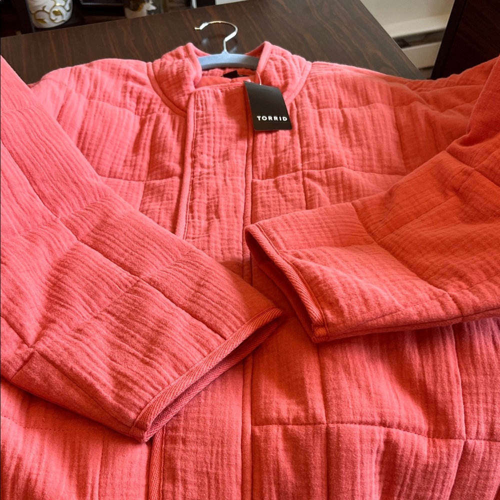 Torrid Coral Quilted Puffer Jacket